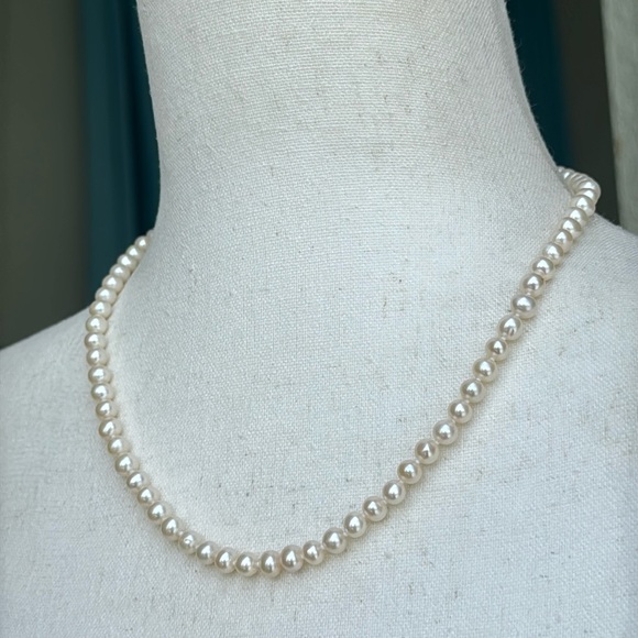 Orfevrerie Wiskemann vintage 925 ivory white freshwater pearl necklace - Picture 4 of 6